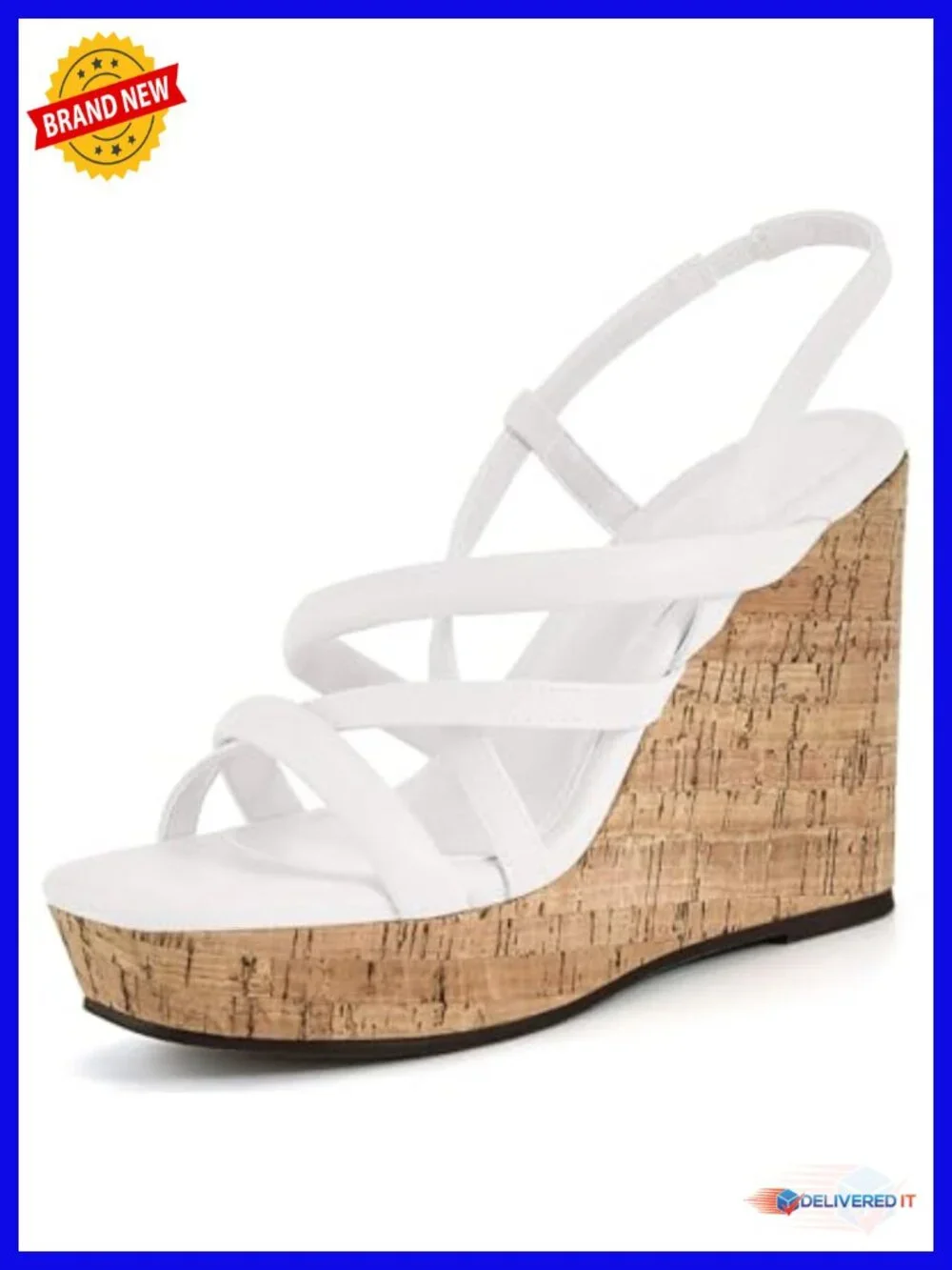 Wedge Platform Sandals Cork Espadrilles Slingback Heels Summer Shoes